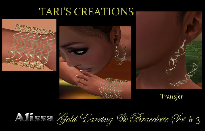 Tari'sCreations-Alissa Gold Earring&Bracelette Set#3 Box