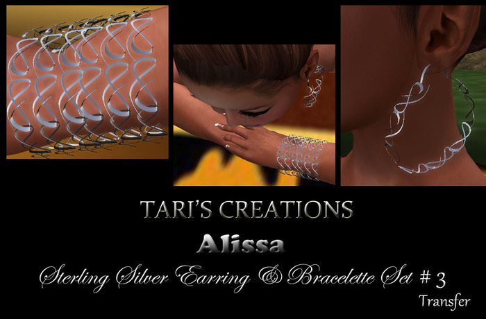 Tari'sCreations-Alissa SterlingSilverEarring&BraceletteSet#3Box
