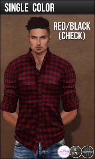 {COLD-ASH} Mens MESH LOGAN Shirt /RedCheck (SingleColor)