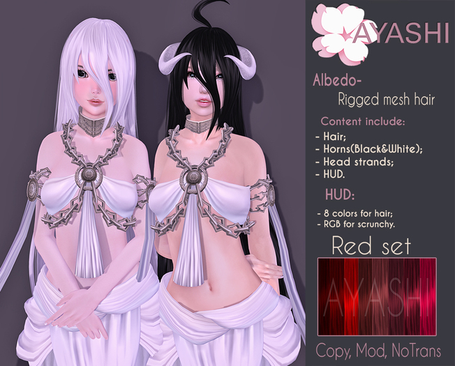 [^.^Ayashi^.^] Albedo hair-Red set