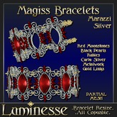 MAGISS Marazzi Silver Bracelets - Red Moonstone Black Pearl