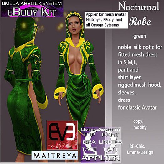 RP-Chic Nocturnal Robe green for mesh