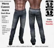 GridWear Classic Mens Jeans - Dark Blue