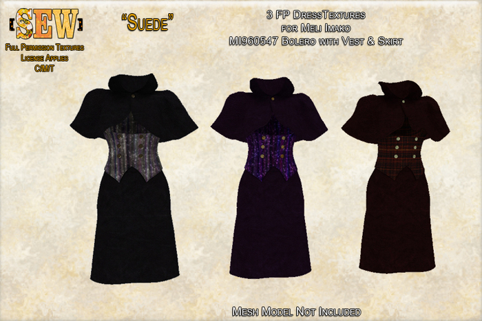[SEW] FP Tex MI960547 Bolero with Vest & Skirt - Suede