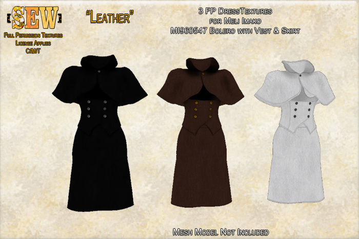 [SEW] FP Tex MI960547 Bolero with Vest & Skirt - Leather