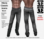 GridWear Classic Mens Jeans - Black