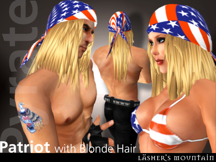 4th July STARS AND STRIPES with Blonde Pyrate Hair & Bandanna