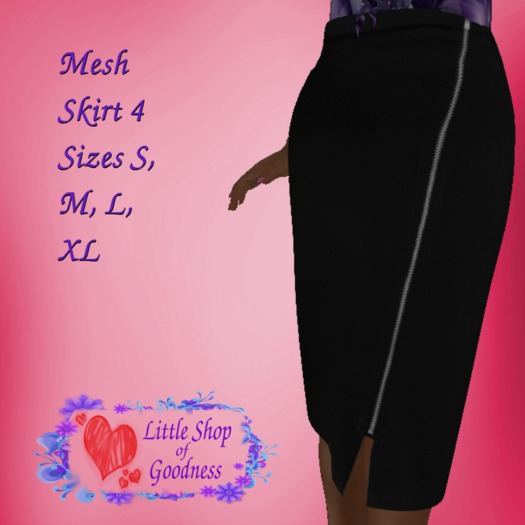 Black Front Zip Midi Skirt Mesh
