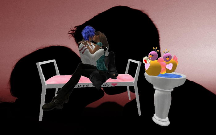 Valentine Love Bird Bench (Boxed)