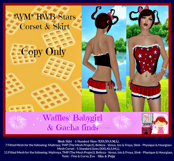 *WM* RWB Stars Corset & Skirt