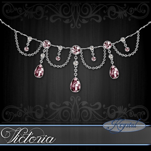 :::Krystal::: Victoria - Necklace - Platinum - Rose