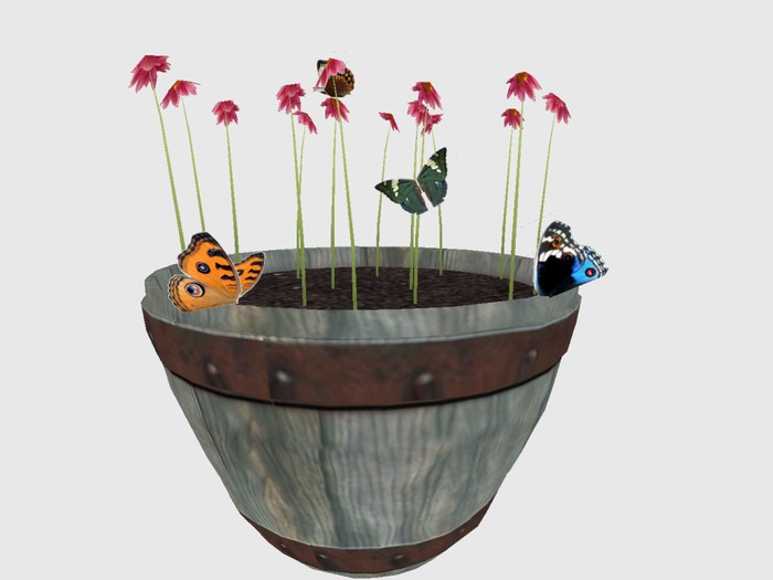 Barrel Flowers&Butterflys