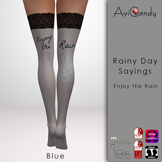 AVICANDY Rainy Day Sayings - Enjoy the Rain - Blue