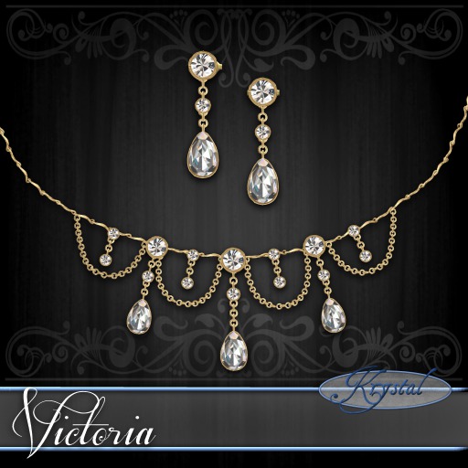 Second Life Marketplace Krystal Victoria Jewelry Set Gold