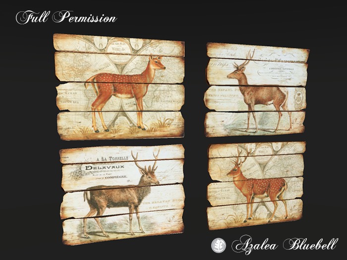 ~AB~ Rustic Wild Life Panels ~ Full Perm ~ 2 LI