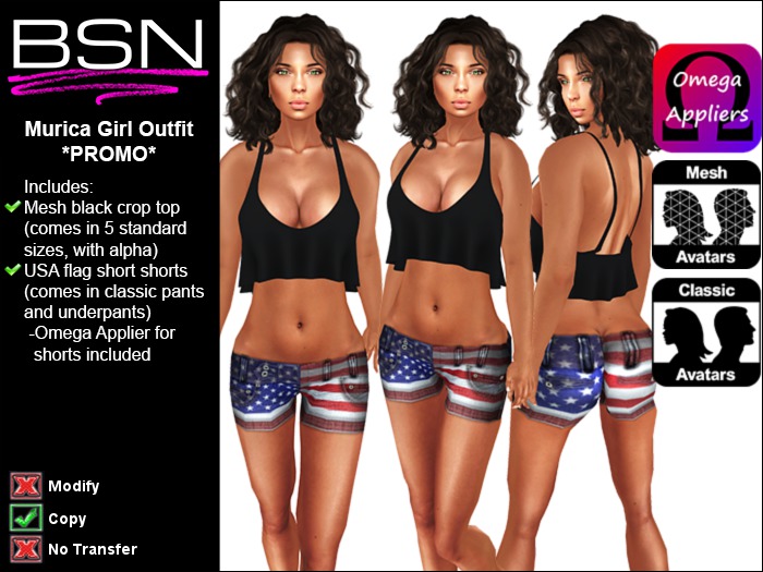 BSN Murica Girl Outfit Promo
