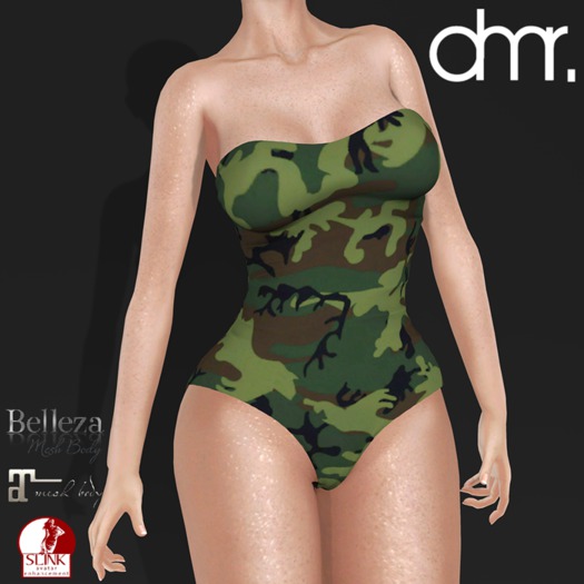 [DR] Laced Bodysuit Army LL ::Mesh::