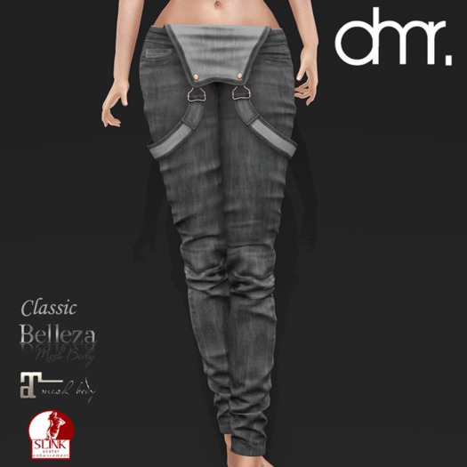 [DR] Overalls P.g.A Jeans Black [2] ::Mesh::