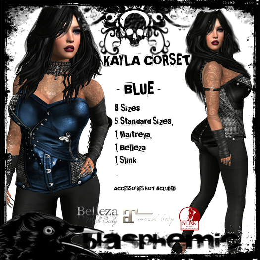 BLASPHEMIC - CORSET KAYLA - BLUE