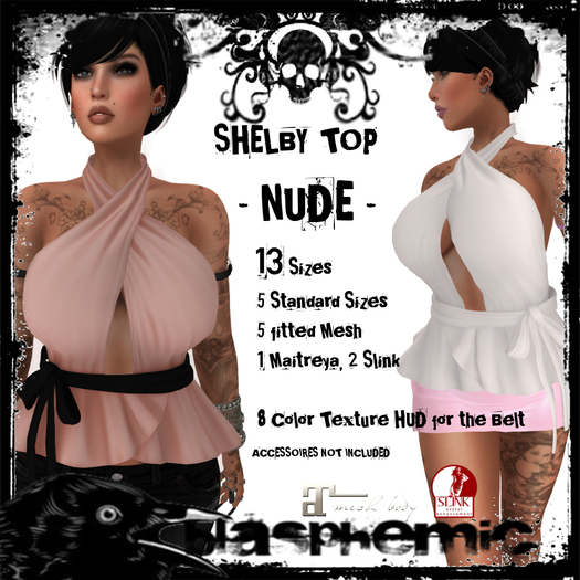 BLASPHEMIC - SHELBY TOP  - NUDE (boxed)