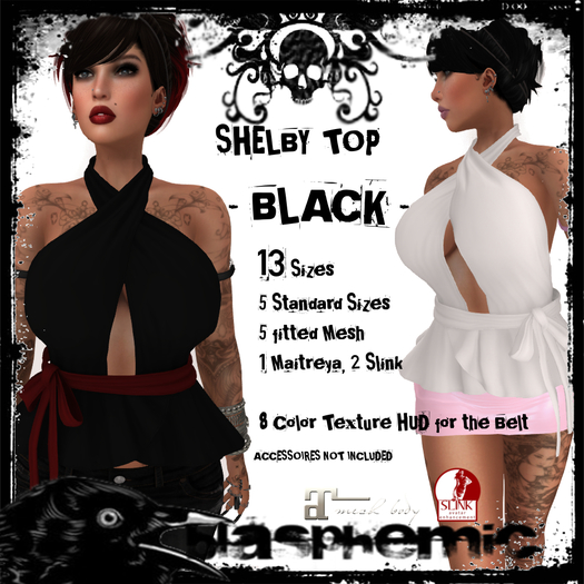 BLASPHEMIC - SHELBY TOP - BLACK