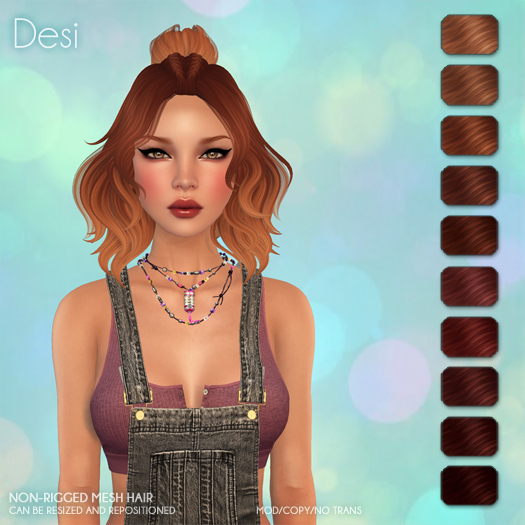 /Wasabi Pills/ Desi Mesh Hair - Reds