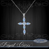 :::Krystal::: Royal Cross - Necklace - Platinum - Arctic Prism