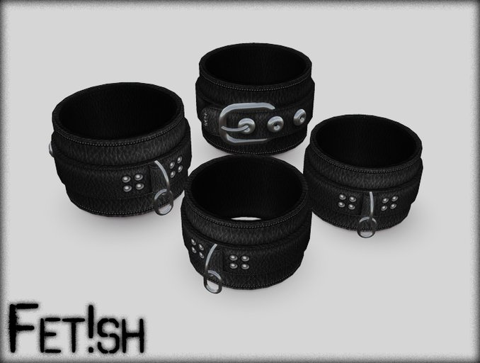 Fet!sh Cuffs - Signature Style - Black Leather