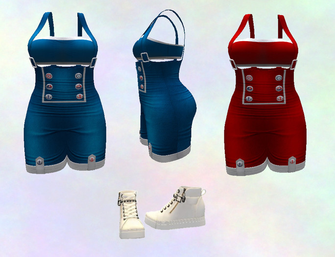 OUTFIT SHORT JUMPSUIT SAILOR - MESH AVATAR & CLASSIC AVATAR