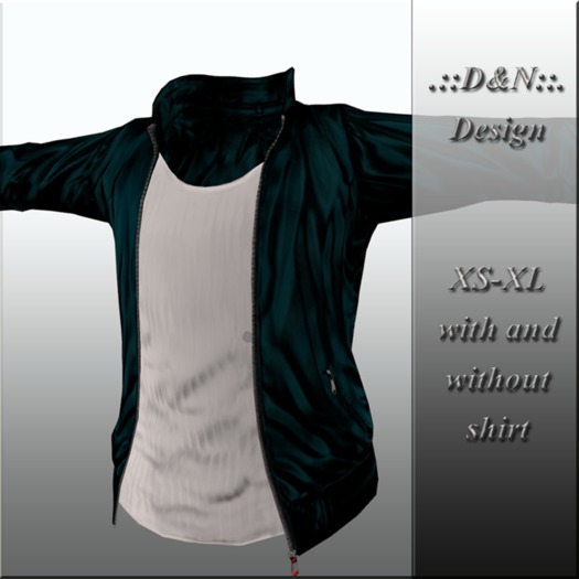 .::D&N::. Male Leather Jacket Blue
