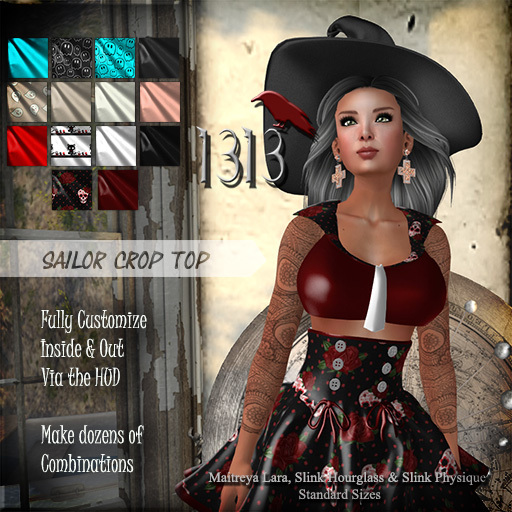 (*<*) 1313 Sailor Crop Top - Fatpack