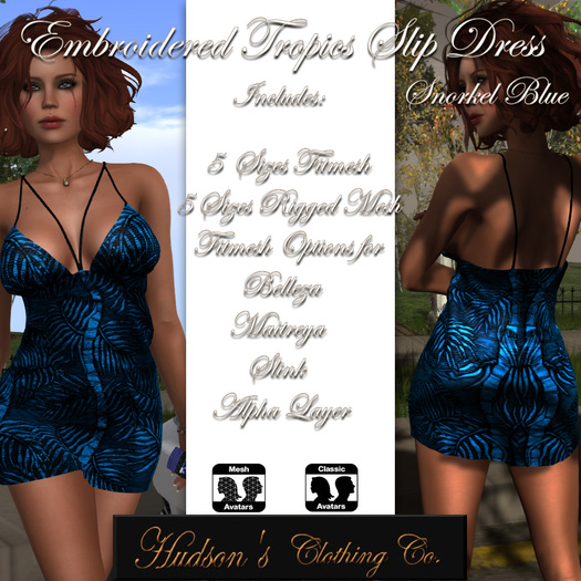 BOXED Embroidered Tropics Blue Dress Set*COPY*~Candace Hudson