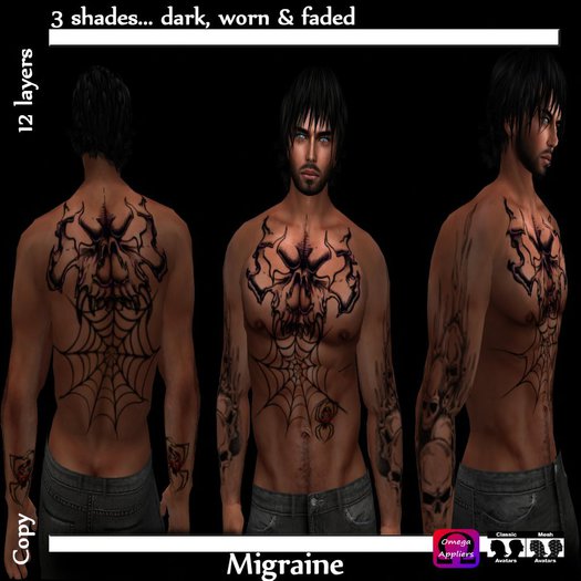 Etched Migraine Tattoo Set