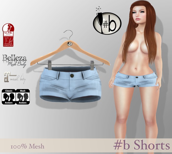 #b Light Blue Shorts