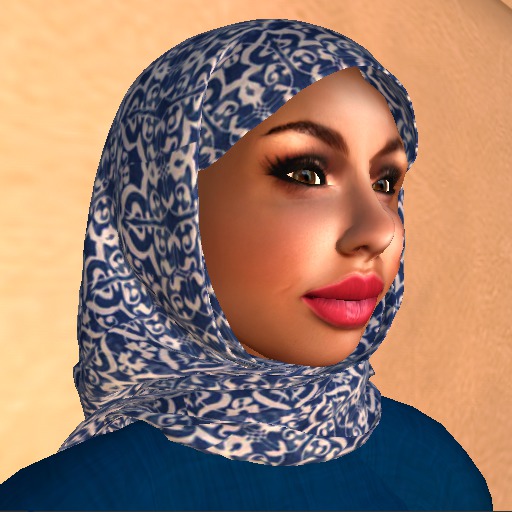 Hijab - Blue & White Arabesque - Innovia Designs
