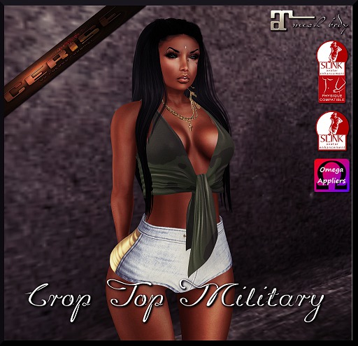 ::Cerise:: Crop Top Military