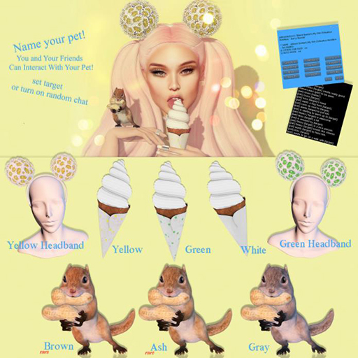 *Pink Ice Cream Swirl Cone Yellow Polka Dot