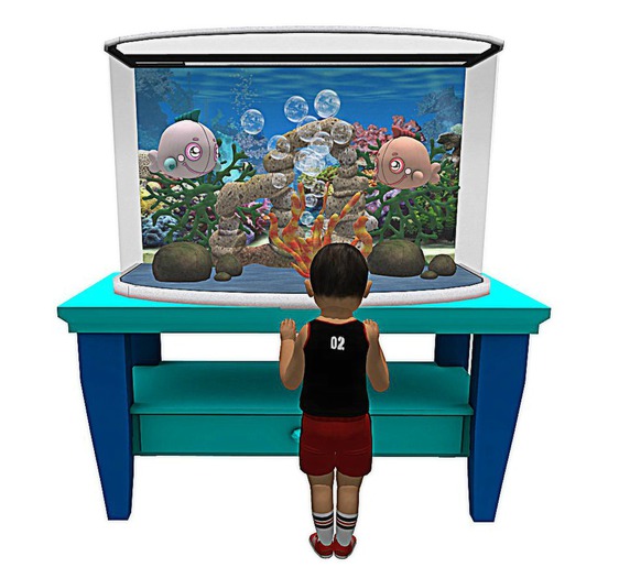 Peek -A- Boo Fishy - turquoise & Royal Blue