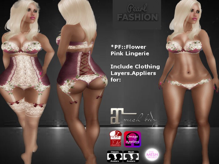 *PF::Flower Pink Lingerie