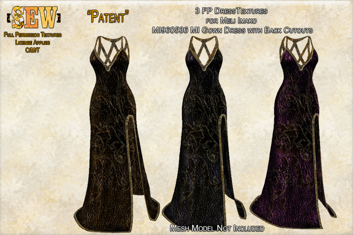 [SEW] FP Tex MI960536 MI Gown Dress with Back Cutouts Patent
