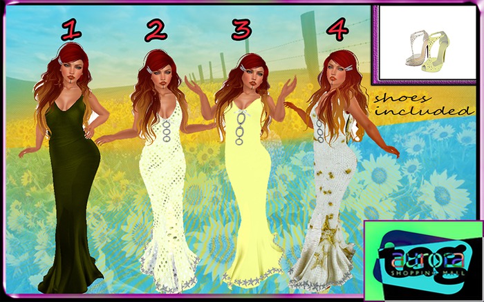 TAG! Open Back Gown & Shoes Gold