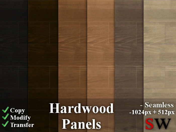 -SW- Seamless Hardwood Panels Texture Pack -1024/512-