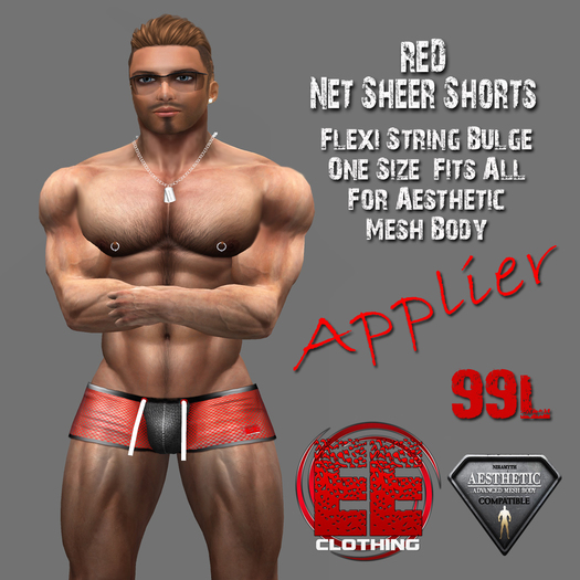 EE - Bag -Red Net  Shorts + Bulge -  AESTHETIC Applier