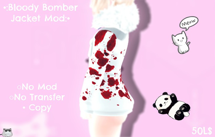 :.Sama-Nekona.: Bloody Bomber Jacket Mod- White