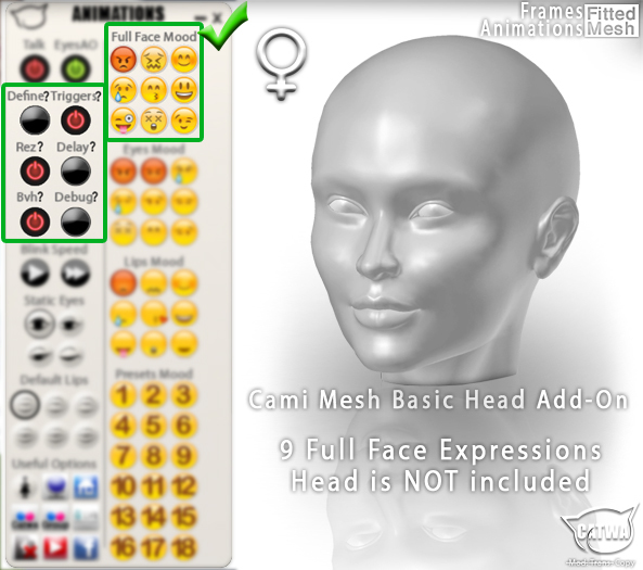 CATWA HEAD Cami [9 Moods Add-On]