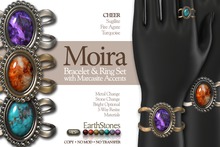 EarthStones Moira Mesh Bracelet & Ring Set - Cheer