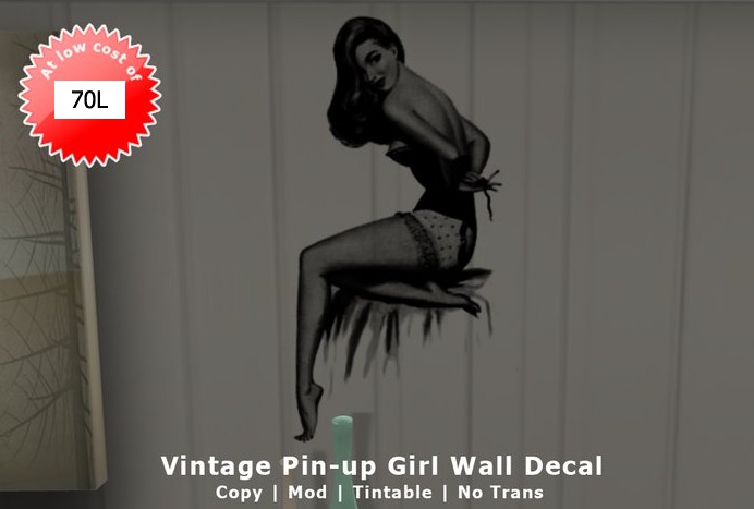 Vintage Pin-up Girl Wall Decal 