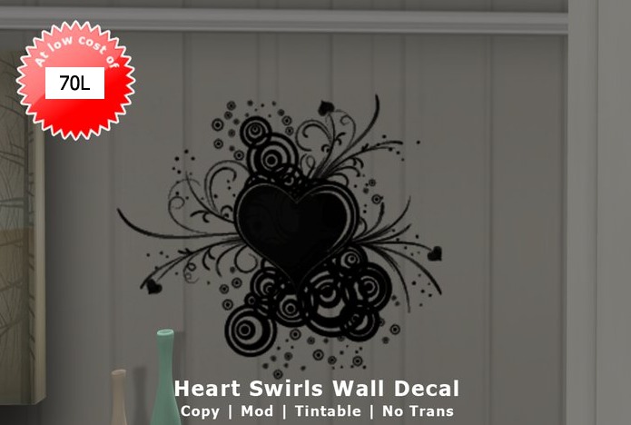 Heart Swirls Wall Decal