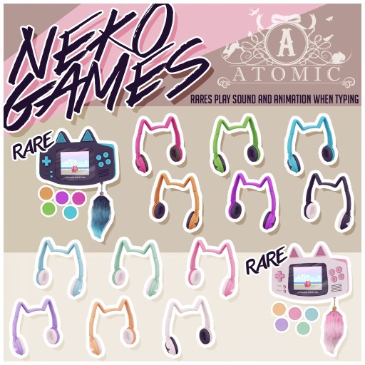 [Atomic] Gacha // Neko Games _Headset - Neon Purple