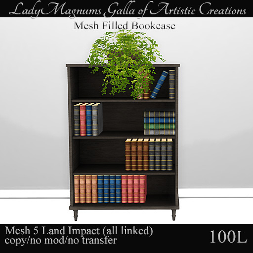 LadyMs Mesh Filled Bookcase - Brown